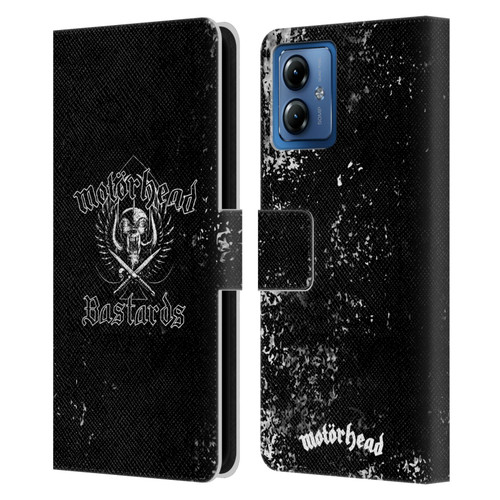 Motorhead Album Covers Bastards Leather Book Wallet Case Cover For Motorola Moto G14