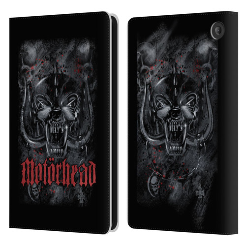 Motorhead Graphics Deathstorm Leather Book Wallet Case Cover For Amazon Fire 7 2022