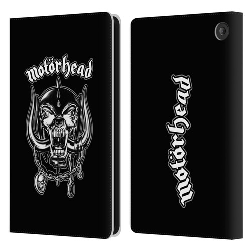 Motorhead Graphics Silver War Pig Leather Book Wallet Case Cover For Amazon Fire 7 2022