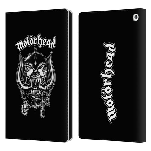 Motorhead Graphics Silver War Pig Leather Book Wallet Case Cover For Amazon Fire HD 8/Fire HD 8 Plus 2020