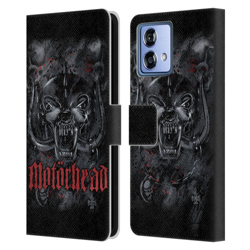 Motorhead Graphics Deathstorm Leather Book Wallet Case Cover For Motorola Moto G84 5G