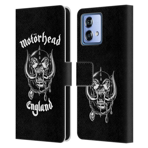 Motorhead Graphics England Leather Book Wallet Case Cover For Motorola Moto G84 5G