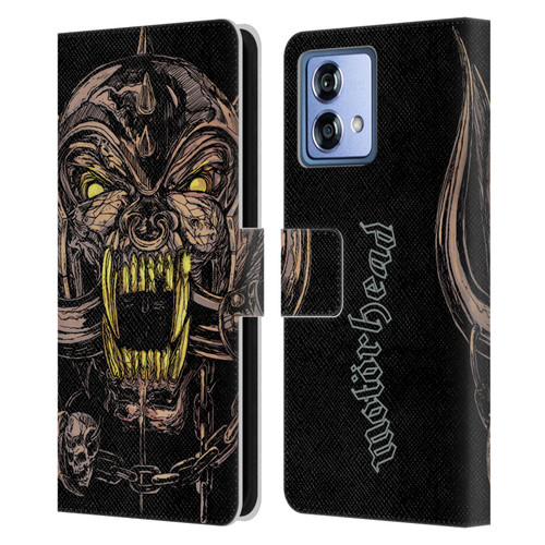 Motorhead Graphics Snaggletooth Leather Book Wallet Case Cover For Motorola Moto G84 5G