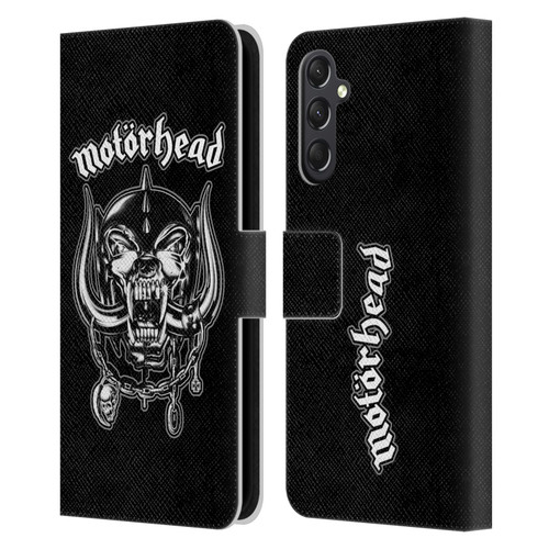 Motorhead Graphics Silver War Pig Leather Book Wallet Case Cover For Samsung Galaxy A24 4G / M34 5G