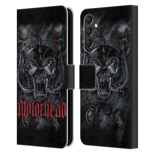 Motorhead Graphics Deathstorm Leather Book Wallet Case Cover For Samsung Galaxy A24 4G / M34 5G