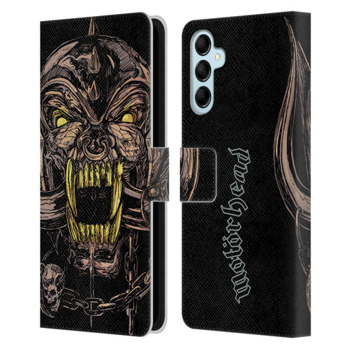 Motorhead Graphics Snaggletooth Leather Book Wallet Case Cover For Samsung Galaxy M14 5G