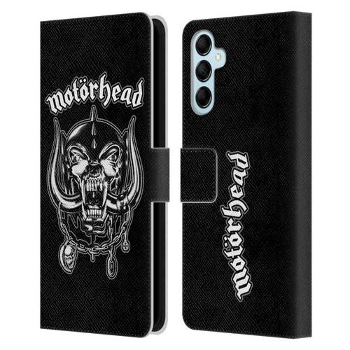 Motorhead Graphics Silver War Pig Leather Book Wallet Case Cover For Samsung Galaxy M14 5G