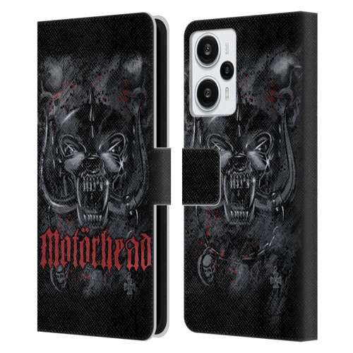 Motorhead Graphics Deathstorm Leather Book Wallet Case Cover For Xiaomi Redmi Note 12T