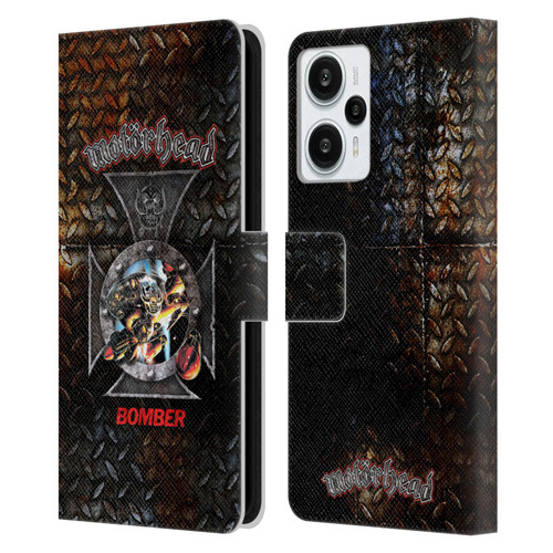 Motorhead Key Art Bomber Cross Leather Book Wallet Case Cover For Xiaomi Redmi Note 12T