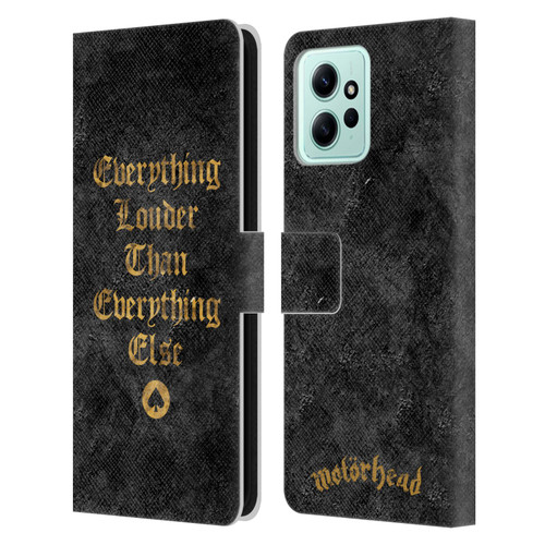 Motorhead Key Art Everything Louder Leather Book Wallet Case Cover For Xiaomi Redmi 12