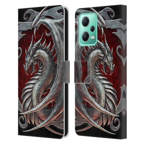 Christos Karapanos Dragons 2 Talisman Silver Leather Book Wallet Case Cover For Xiaomi Redmi Note 12 5G