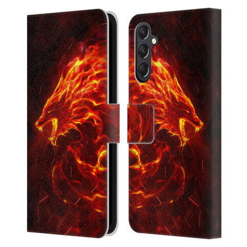 Christos Karapanos Mythical Art Wolf Spirit Leather Book Wallet Case Cover For Samsung Galaxy A24 4G / M34 5G
