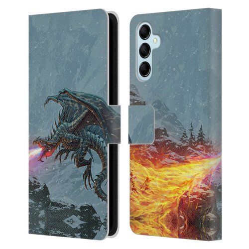 Christos Karapanos Mythical Art Power Of The Dragon Flame Leather Book Wallet Case Cover For Samsung Galaxy M14 5G