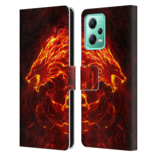 Christos Karapanos Mythical Art Wolf Spirit Leather Book Wallet Case Cover For Xiaomi Redmi Note 12 5G