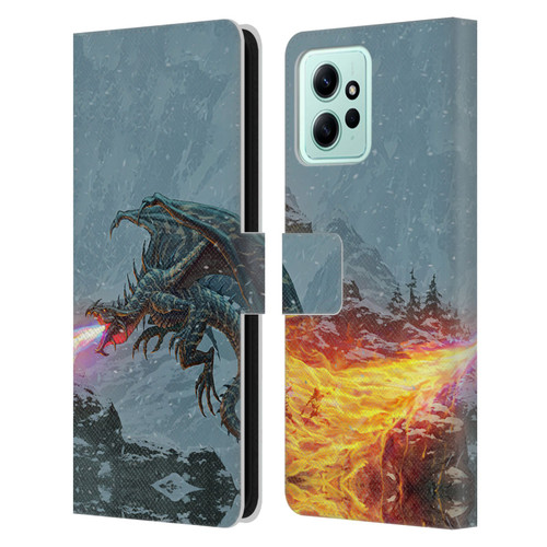 Christos Karapanos Mythical Art Power Of The Dragon Flame Leather Book Wallet Case Cover For Xiaomi Redmi 12