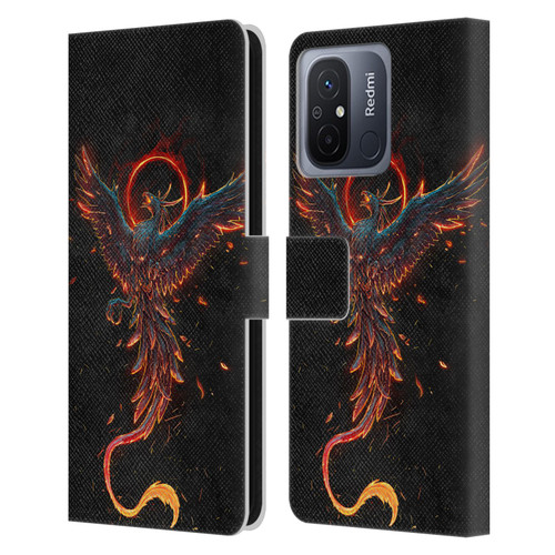 Christos Karapanos Mythical Art Black Phoenix Leather Book Wallet Case Cover For Xiaomi Redmi 12C