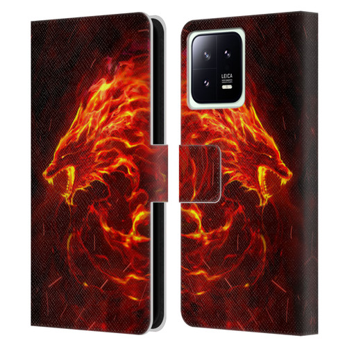 Christos Karapanos Mythical Art Wolf Spirit Leather Book Wallet Case Cover For Xiaomi 13 5G