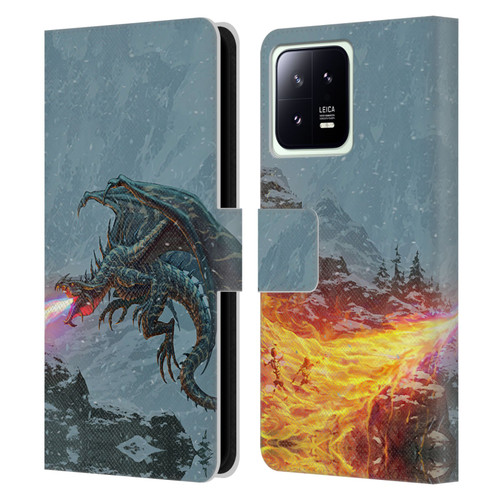 Christos Karapanos Mythical Art Power Of The Dragon Flame Leather Book Wallet Case Cover For Xiaomi 13 5G