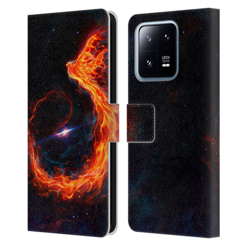 Christos Karapanos Phoenix Out Of Space Leather Book Wallet Case Cover For Xiaomi 13 Pro 5G