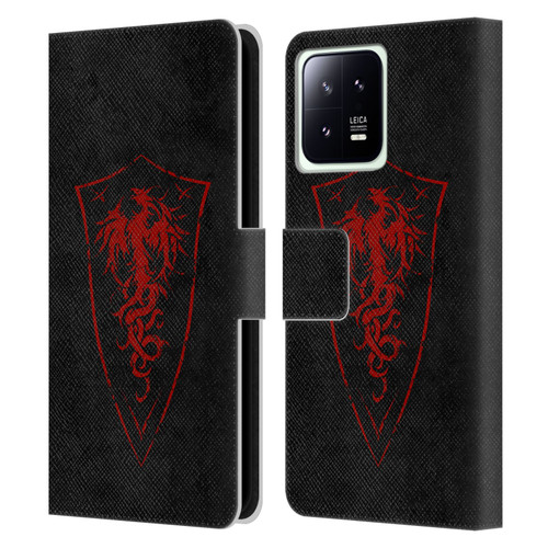 Christos Karapanos Shield Phoenix Leather Book Wallet Case Cover For Xiaomi 13 5G