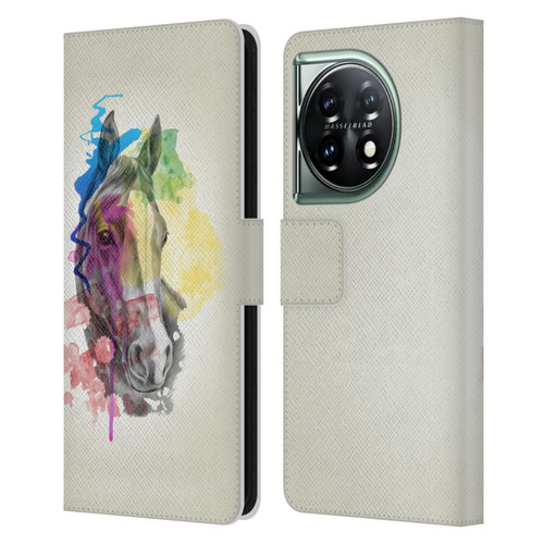 Mark Ashkenazi Animals Horse Leather Book Wallet Case Cover For OnePlus 11 5G