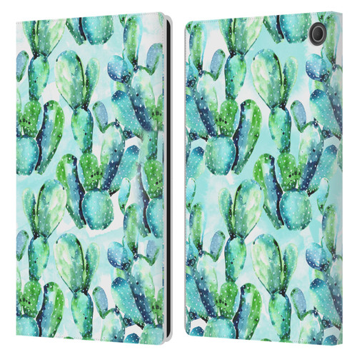 Mark Ashkenazi Banana Life Cactus Leather Book Wallet Case Cover For Amazon Fire Max 11 2023