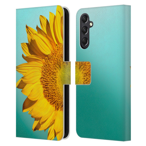 Mark Ashkenazi Florals Sunflowers Leather Book Wallet Case Cover For Samsung Galaxy A24 4G / M34 5G