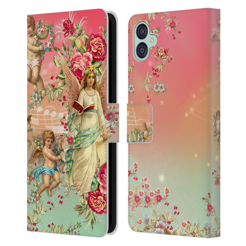 Mark Ashkenazi Florals Angels Leather Book Wallet Case Cover For Samsung Galaxy M04 5G / A04e