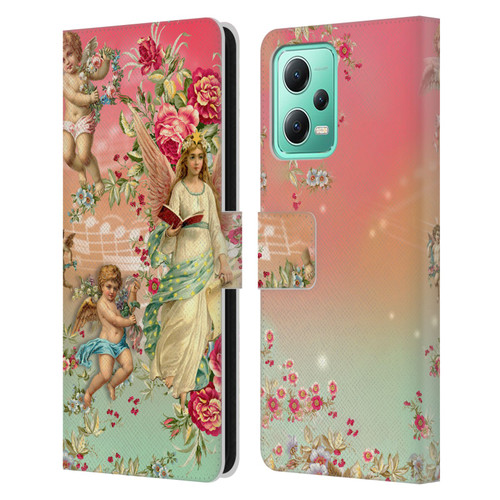 Mark Ashkenazi Florals Angels Leather Book Wallet Case Cover For Xiaomi Redmi Note 12 5G