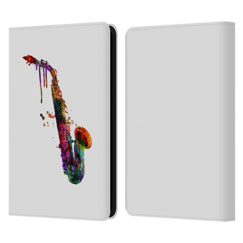 Mark Ashkenazi Music Saxophone Leather Book Wallet Case Cover For Amazon Kindle 11th Gen 6in 2022