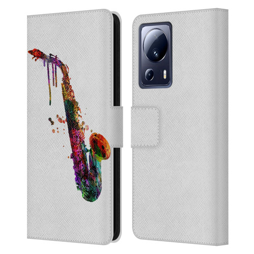 Mark Ashkenazi Music Saxophone Leather Book Wallet Case Cover For Xiaomi 13 Lite 5G