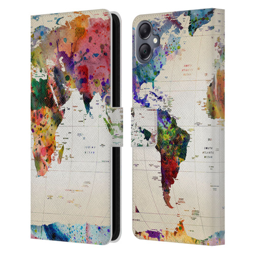 Mark Ashkenazi Pop Culture Map Of The World Leather Book Wallet Case Cover For Samsung Galaxy A05