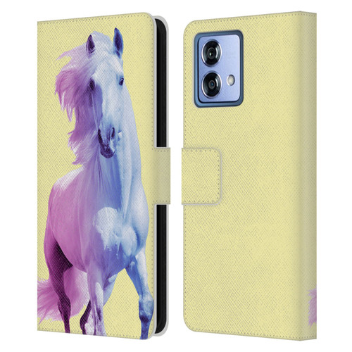 Mark Ashkenazi Pastel Potraits Yellow Horse Leather Book Wallet Case Cover For Motorola Moto G84 5G