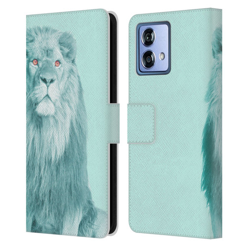 Mark Ashkenazi Pastel Potraits Lion Leather Book Wallet Case Cover For Motorola Moto G84 5G
