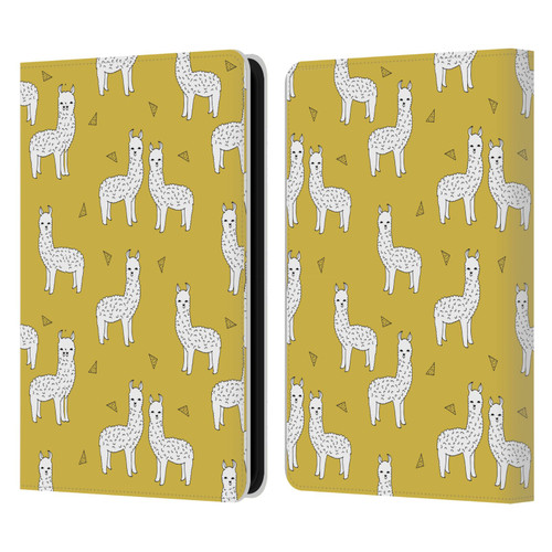 Andrea Lauren Design Animals Llama Leather Book Wallet Case Cover For Amazon Kindle 11th Gen 6in 2022