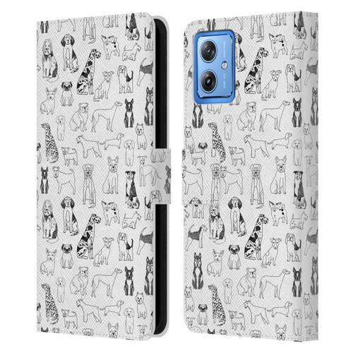 Andrea Lauren Design Animals Canine Line Leather Book Wallet Case Cover For Motorola Moto G54 5G