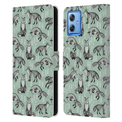Andrea Lauren Design Animals Fox Leather Book Wallet Case Cover For Motorola Moto G54 5G