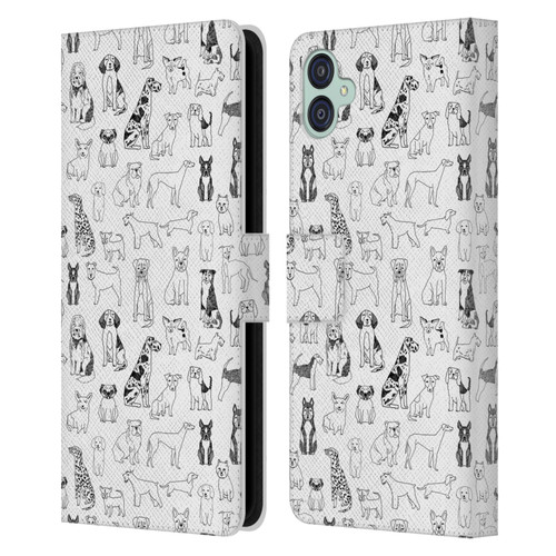 Andrea Lauren Design Animals Canine Line Leather Book Wallet Case Cover For Samsung Galaxy M04 5G / A04e