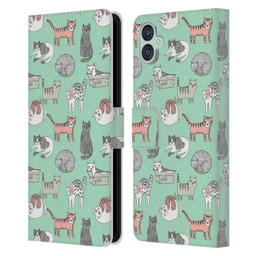 Andrea Lauren Design Animals Cats Leather Book Wallet Case Cover For Samsung Galaxy M04 5G / A04e