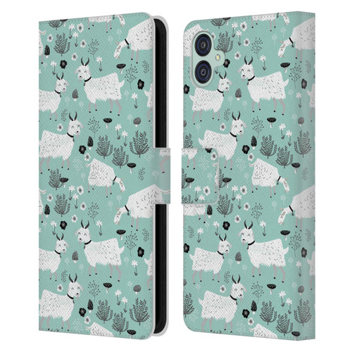 Andrea Lauren Design Animals Goats Leather Book Wallet Case Cover For Samsung Galaxy M04 5G / A04e