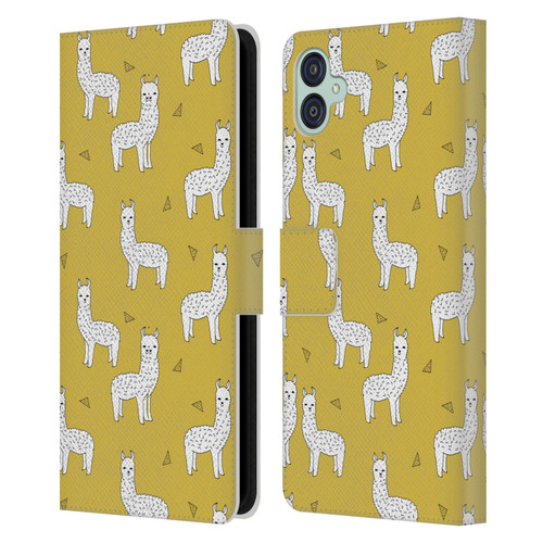 Andrea Lauren Design Animals Llama Leather Book Wallet Case Cover For Samsung Galaxy M04 5G / A04e