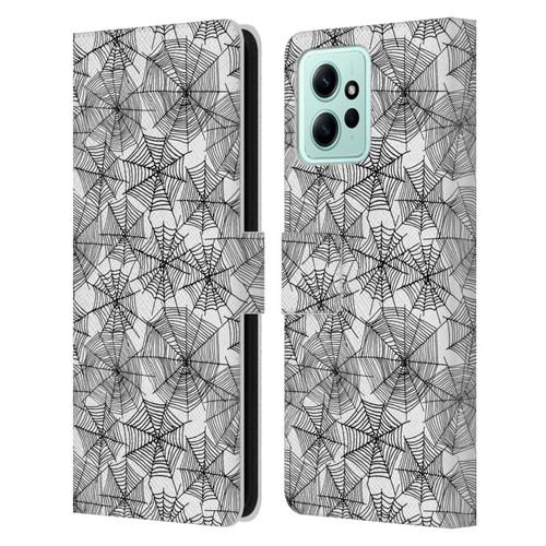 Andrea Lauren Design Assorted Spider Webs Leather Book Wallet Case Cover For Xiaomi Redmi 12