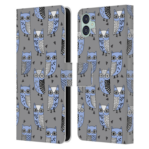 Andrea Lauren Design Birds Owls Leather Book Wallet Case Cover For Samsung Galaxy M04 5G / A04e