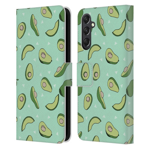 Andrea Lauren Design Food Pattern Avocado Leather Book Wallet Case Cover For Samsung Galaxy A24 4G / M34 5G