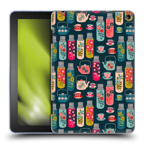 Andrea Lauren Design Food Pattern Jars & Teacups Soft Gel Case for Amazon Fire HD 8/Fire HD 8 Plus 2020