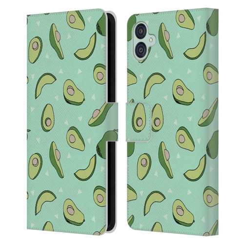Andrea Lauren Design Food Pattern Avocado Leather Book Wallet Case Cover For Samsung Galaxy M04 5G / A04e