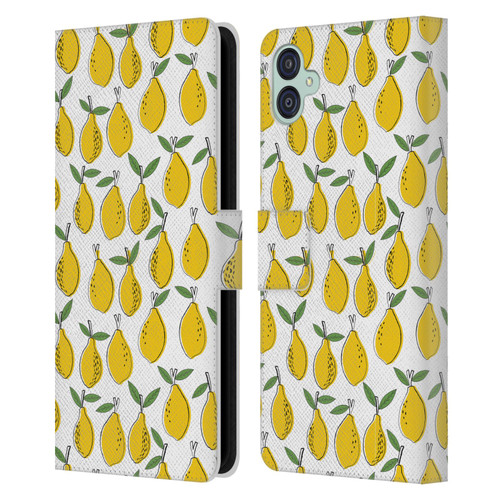 Andrea Lauren Design Food Pattern Lemons Leather Book Wallet Case Cover For Samsung Galaxy M04 5G / A04e