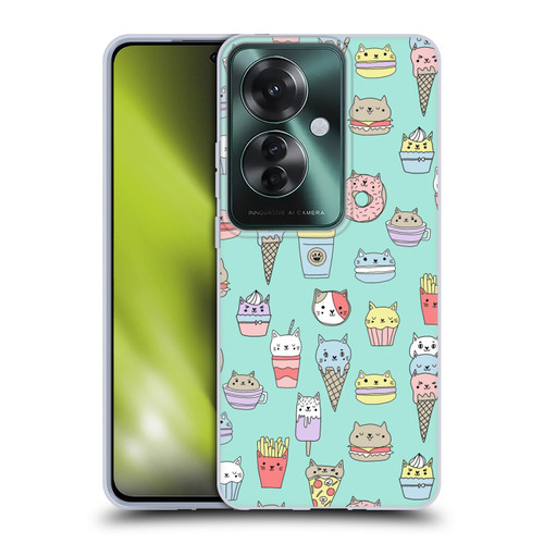 Andrea Lauren Design Food Pattern Catfood Soft Gel Case for OPPO Reno11 F 5G / F25 Pro 5G