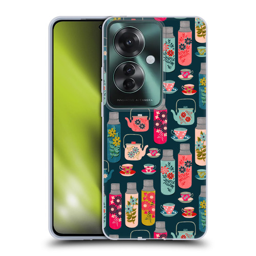Andrea Lauren Design Food Pattern Jars & Teacups Soft Gel Case for OPPO Reno11 F 5G / F25 Pro 5G