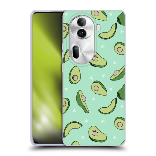 Andrea Lauren Design Food Pattern Avocado Soft Gel Case for OPPO Reno11 Pro